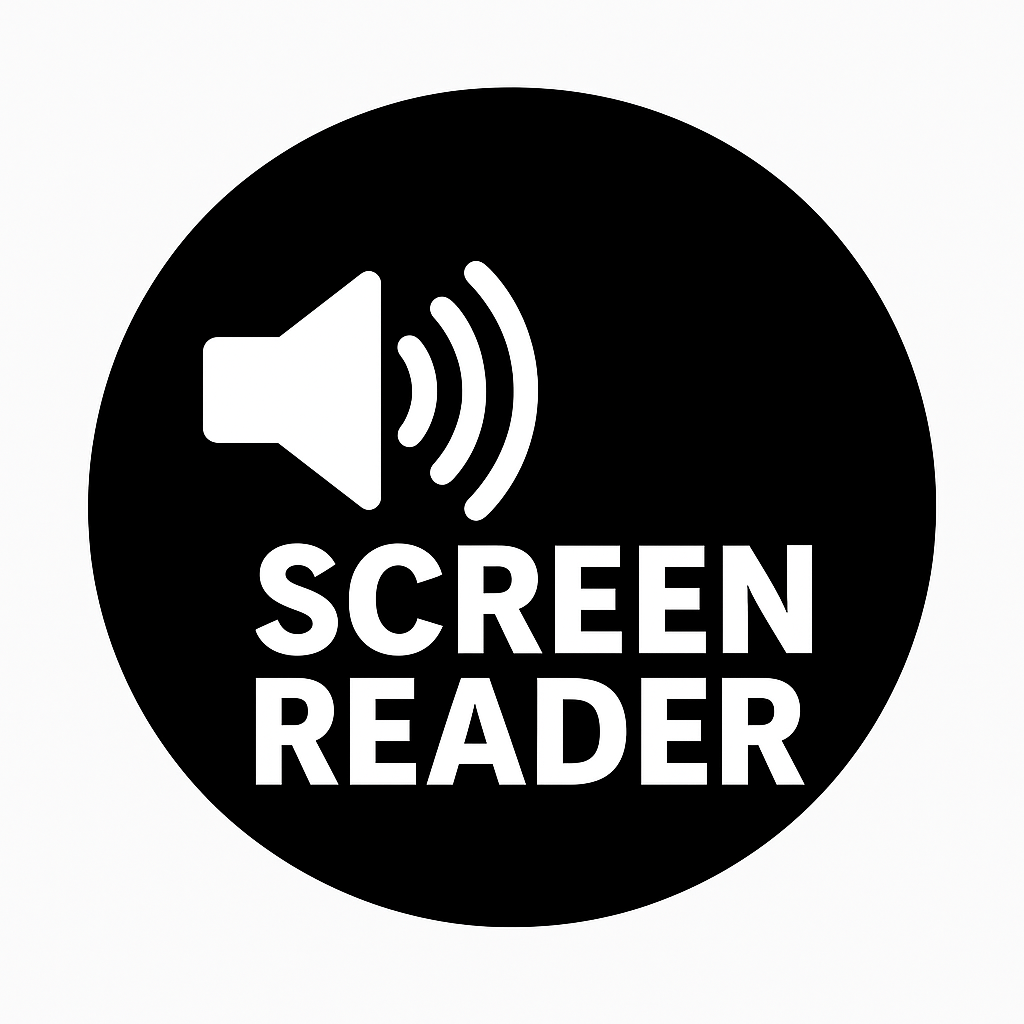Screen reader accessibility icon with speaker symbol